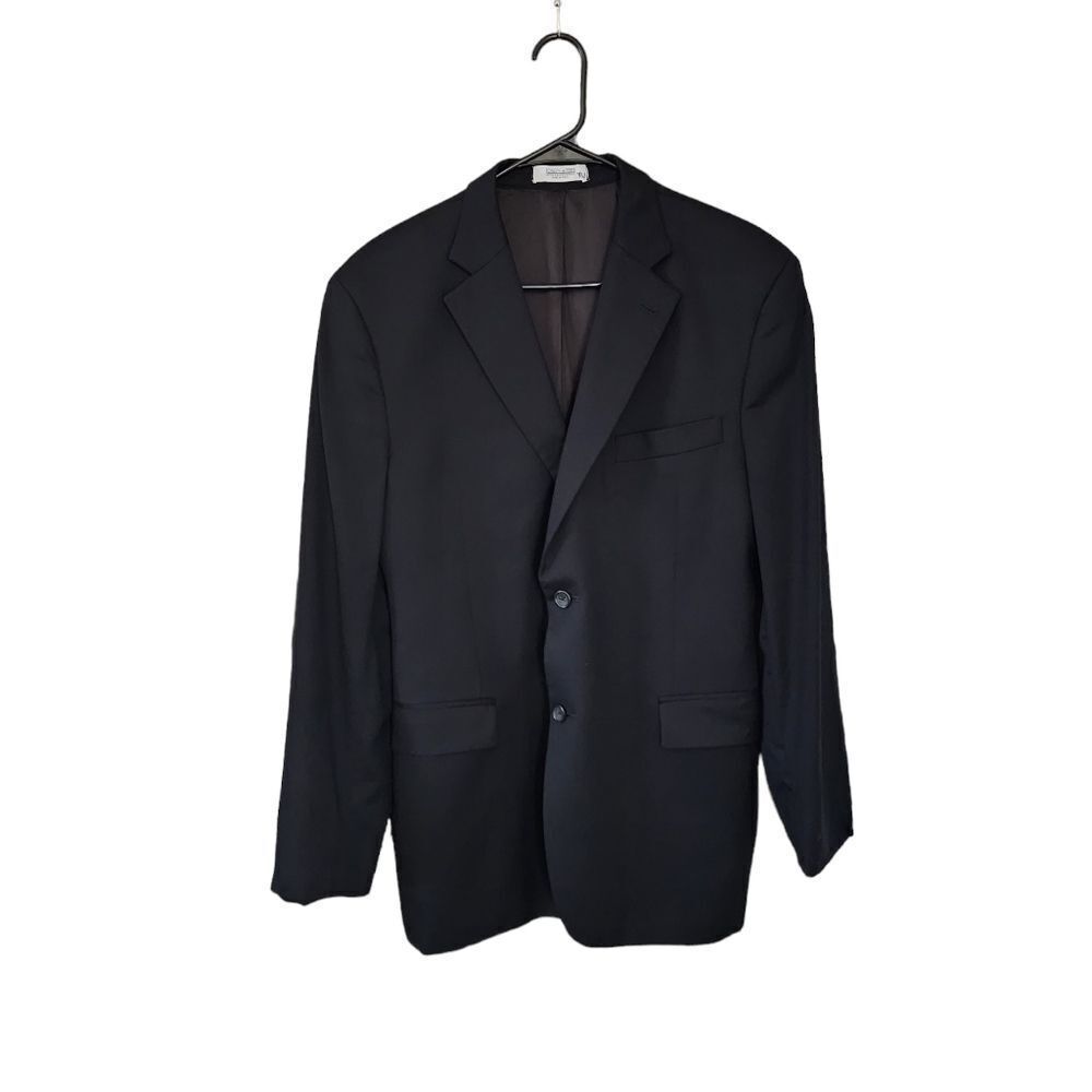 Joseph & Fiess 100% Wool Black Suit Blazer Jacket Size 42R